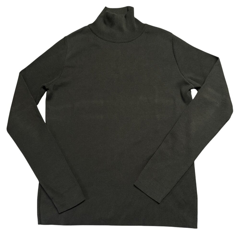 Peruvian Connection Womens Black Turtleneck Sweater Medium 100% Pima Cotton